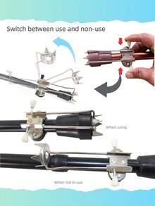 1个拐杖冰爪，不锈钢雪杖冰爪，防滑拐杖配件，适合老年人户外冰雪使用，适用于直径15-30毫米的拐杖和登山杖。