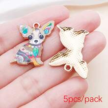 吉娃娃吊坠，5/10 件装热销合金珐琅狗吊坠，可用于 DIY 项链和手链。 - 均碼 - 查看 18