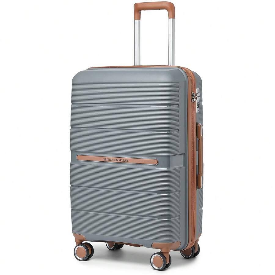 Lightweight PP Hard Shell Suitcase Luggage 20in Cabin Carry On 24in Medium Check In 28in Large Check In 3 Piece Set Spinner Wheels TSA Lock Travel