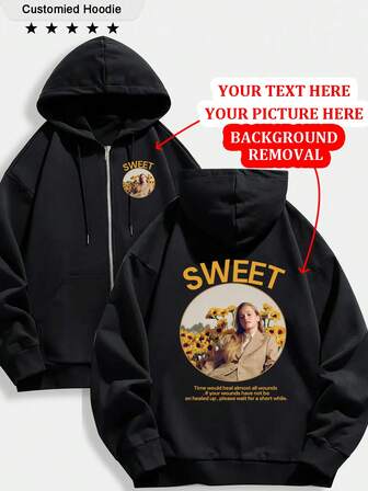 Anpassad - Lätt damjacka med dragkedja och hösttema, anpassningsbara designer fram och bak, lämplig för jul, Halloween, Thanksgiving, dansgrupp, arbetsuniform, skoluniform, reklam, lyckonummer, familj, husdjur, vänner - Alla designer möjliga