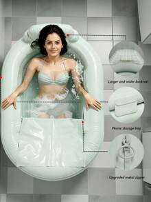 Adult Inflatable Bathtub; Thickened Bathtub; Portable Storage Bathtub; Ice Bath; Bathtub; Steam Bathtub. Bathroom Decor, Autumn Decor, Bathroom Accessories, Back To School Season - Multicolor - View 8