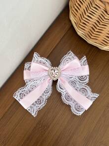 1 pezzo Fermaglio per capelli da donna in dolce pizzo e fiocco, accessorio per capelli carino a forma di farfalla stile Lolita, versatile per uso quotidiano, matrimonio, festival musicali, feste, compleanni, shopping, viaggi, fotografia, qualsiasi occasione, ottimo regalo per la migliore amica, fermaglio per capelli, accessori - Multicolore - Visualizzare 4