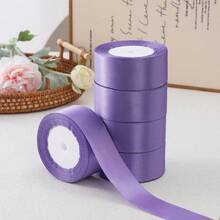 1Roll 0.6cm/4cm Width Satin Ribbon For DIY Bows, Cake Decorating, Packing, - Mauve Purple - View 5