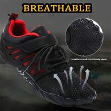 ZIITOP Men's Minimalist Trail Runner Zero Drop Workout Cross-Trainer Hiking Water Wide Toe Box Grounded Footwear Weightlifting Walking - 黑紅 - 查看 5