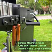 R Grill Hooks 4 Pack Heavy Duty,Non-Slip Magnetic Hook For Grill Utensils,Strong Magnetic Hooks For Traeger FBlacksstone Pit Boss Camp Chef Z Grills BBQ Grill Accessories,1.26inchBlackMagneticHooks4PCS - Móc nam châm màu đen 1,26 inch, 4 chiếc - Xem 4
