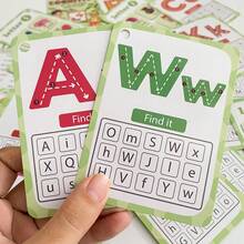 Lachilly 30张字母英语单词学习闪卡 儿童教育阅读拼写词汇认知卡 蒙特梭利幼儿园家庭教育教学辅助工具 - 彩色 - 查看 11