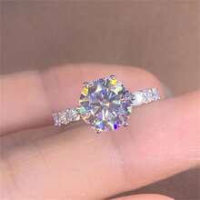 Moissanite Wedding Ring Elegant Engagement Wedding Anniversary Ring Jewelry With Gift Box