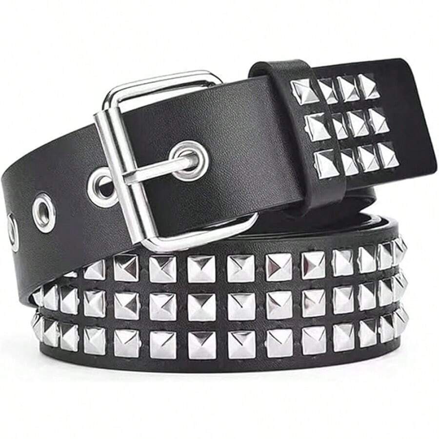 Studded Punk Y2K Goth Belt All Genders - 47in - Xem 1