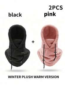 1pc Solid Color Warm Fleece Balaclava, Breathable & Skin-Friendly, For Autumn & Winter - Multicolor - View 22