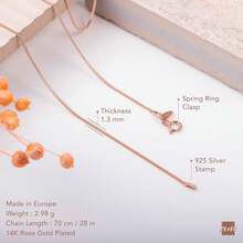 TendenciaAmberta Cadena Barbada Plata de Ley 925 Chapada en Oro Rosa 14k 1.3mmCalidad premium - 500 milímetros - Ver 6