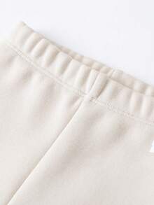 mini bala 女婴保暖打底裤，2025年冬季款，柔软弹力，舒适贴身 - 淺卡其 - 查看 6