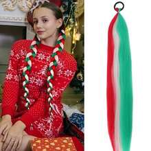 假发弹力马尾辫，跨境热销橡皮筋马尾辫假发，彩色弹力绳编织假发马尾辫 - 彩色 - 查看 9