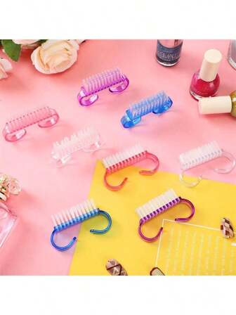 10pcs Nail Cleaning Brush Nail Brush For Cleaning Nails, Crochet Brush, Cleaning Brush Small Dust Brush, Remove Dust Nail Tools, Plastic Cleaning Brush Nail Salon Cleaning Gadgets, Dusting Small Brush.