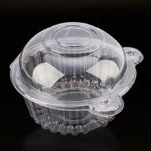 100 SINGLE CUPCAKE BOXES CLEAR MUFFIN HOLDER CASES DOMES CUPS PODS CONTAINERS - Clear - View 5