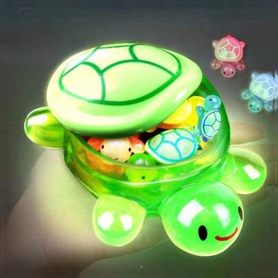 1个发光大乌龟 + 15个小乌龟，1个装饰发光大乌龟，1个大乌龟造型收纳盒，乌龟可拆卸，独特的工艺品和派对礼物，节日礼物