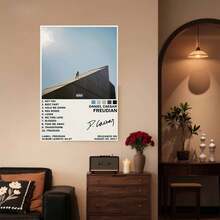 Framed 1pc Daniel Caesar "Freudian" Album Lyrics Canvas Wall Art Poster - Framed Wrapped Canvas With Hook, Modern Minimalist Bedroom Decor, Affordable Gift For Music Fans & Psychology Enthusiasts, Flat - Đóng khung - Xem 2