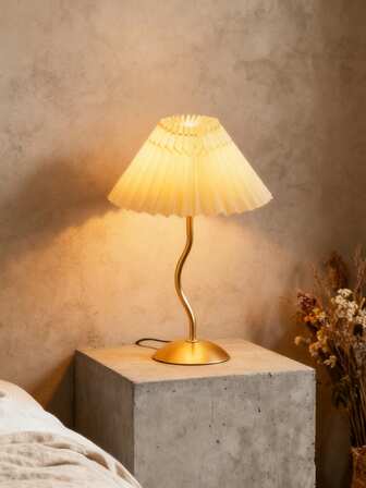 1个USB供电金色台灯，现代复古创意装饰灯，适用于卧室、床头柜、书桌、房间装饰