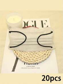 10pcs/20pcs Large Butterfly Shaped Masks, Women's High-Value Wavy Cloud V-Shaped Face Enhancing Small Masks