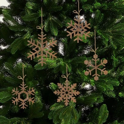 5件复古雪花金属装饰品，圣诞树挂饰，节日户外花园悬挂装饰，独特的家居派对圣诞树装饰品 - 完美的圣诞装饰礼物