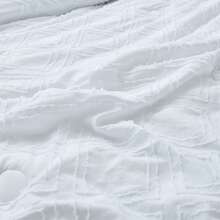 Luxury Thick Winter Comforter - Super Soft Microfiber Filled, Quilted Solid Color Diamond 3D Jacquard Duvet Cover, Suitable For All Seasons, Machine Washable - Perfect For Bedroom, Hotel And Guest Room (Pillow Case Not Included) - White - View 8