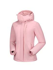 CAMEL CROWN Women's Waterproof Ski Jacket, Fleece Lined, Warm, Winter, Hooded, Windproof Ski Jacket - Baby Pink - View 7
