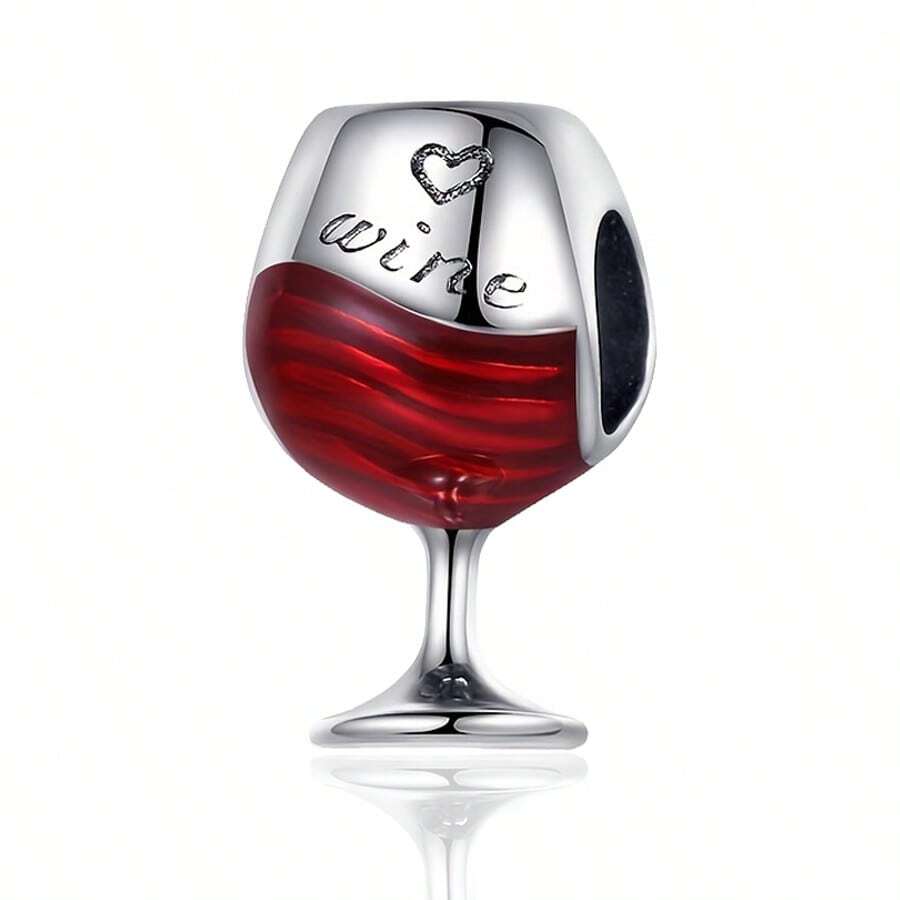 Série mode de haute qualité argentée : Charme de verre à vin, Charme de talon haut, Charme de léopard, Charme de caméléon, Charme de lézard, Accessoires de bijoux à perles pour bracelets et colliers faits maison, Cadeaux pour la famille et les amis féminins, Cadeaux de fête