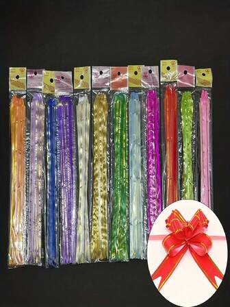 120개 재사용 가능한 새틴 리본 활, 신축성 있는 스타일링, 크리스마스 특별 선물 활, 완벽한 경우에 적합 - 크리스마스, 생일, 결혼식 등에 적용 가능. 광택 있는 표면, 이상적인 휴일 장식; 선물 포장 새틴 활, 휴일 포장 액세서리, 계절 장식, 선물 포장, 풀-보우 리본, 우아한 포장, 가벼운 소재, 휴일 활