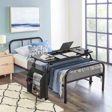 Huisuilinss Overbed Table With Wheels,Mobile Bed Desk,Adjustable Length & Height Rolling Laptop Table,Over Bed Table,Multi-Use Computer Desk For Hospital Home Office - 47.24" Negro - Ver 8
