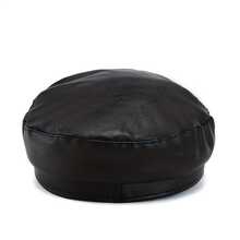 1 Piece Women's PU Leather Beret - High Quality, Adjustable Drawstring, Black With Button Detail, Hand Wash Only, Fashionable Navy Blue Hat Design - 軍綠色 - 查看 8