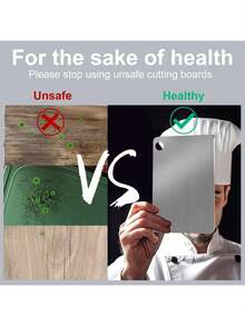 Stainless Steel Cutting Board, Double-Sided Stainless Steel Cutting Board, Suitable For Cutting Meat, Vegetables And Fruits In The Kitchen, Easy To Clean 100% Pure Titanium Cutting Board, Suitable For Kitchen Use Titanium Cutting Board, Suitable For Cutting Meat, Fruits And Vegetables Stainless Steel Cutting Board, Suitable For Kitchen Use - Multicolor - View 6
