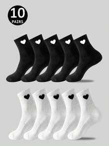 5 Pares/10 Pares/20 Pares/30 Pares de calcetines casuales para hombre, calcetines de longitud media, calcetines blancos, calcetines de invierno, calcetines negros, desodorizantes, calcetines deportivos, transpirables, absorción de sudor/Dos estilos para elegir (Finos/Gruesos) - Multicolor - Ver 5