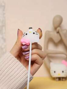 SANRIO 硅胶卡通猫咪造型充电器保护套套装，兼容苹果20W适配器，可爱充电线保护套，萌系动漫风格生日礼物，送给好朋友 - 单件装 - 彩色 - 查看 4