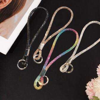 携帯電話ストラップ、ファッション ハンギングチェーン リストストラップ、キーチェーン、バッグ交換ストラップ、ユニバーサルな携帯電話ケースに対応、レッド&ブラック、家庭用&カジュアルデイリー使用