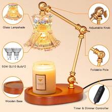 Retro Candle Lamp Warmer, Electric Candle Warmer With Timer & Dimmer, Adjustable Height Candle Light Warmer, Home Fragrance Decor Christmas Housewarming Birthday Gifts For Women - 美規A型插(110-127V) - 查看 4