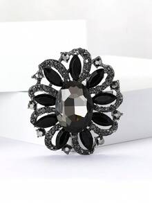 女士奢华水钻胸针，男女通用水晶玻璃花朵别针，婚礼配饰胸针，宴会服装配饰/朋友聚会徽章礼物 - 中型玻璃(0029) - 查看 13