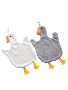 A Multi-Functional Coral Fleece Cute Goose Hand Towel With An Adorable Ins Style That Can Be Hung In The Kitchen. It Is A Water-Absorbing Towel And A Coral Fleece Bathroom Handkerchief. Use A Super Water-Absorbing And Non-Shedding Bathroom And Kitchen Handkerchief Of 1/2pcs