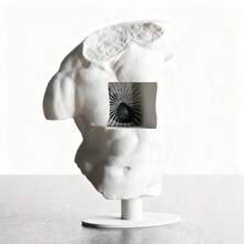 ORIZZONTE Modern Sculpture With Suspended Heart – Contemporary Artistic Decoration – Unique Gift Idea – 100% Made In Italy, Shipping From Italy - 黑心 - 查看 5