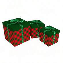 Set di decorazioni natalizie in tre pezzi, confezione regalo per la vigilia di Natale, ornamenti/accessori, decorazioni per l'albero di Natale e centrotavola per il camino, in stile rustico e moderno, ideali per la tavola delle feste, confezione regalo pronta per calze natalizie, decorazioni stagionali da regalare per raduni familiari, feste natalizie, celebrazioni dell'Avvento e vetrine invernali