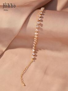 Hihho 1pc Luxury Geometric Zirconia Bracelet, Fashionable And Elegant Jewelry For Women - Yellow Gold - View 8