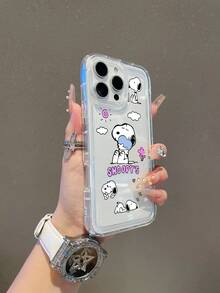 SNOOPY 1个可爱史努比图案，带气囊透明防摔手机保护壳，TPU材质，适合作为节日礼物，兼容苹果XS/XS Max/XR/11 12 13 14 15 16 Pro/Pro Max/14 15 16 Plus/17，男女通用，也兼容三星手机。 - 無色 - 查看 4