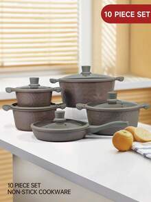 2-10pcs Anti-Scald Non-Stick Pan Aluminum Pot Die Casting Cover Multi-Purpose Kitchen Set,Suitable For Home Kitchen Cooking Pot And Frying Pan,Be Applicable To Gas And Electromagnetic Stove - Multicolor - View 17