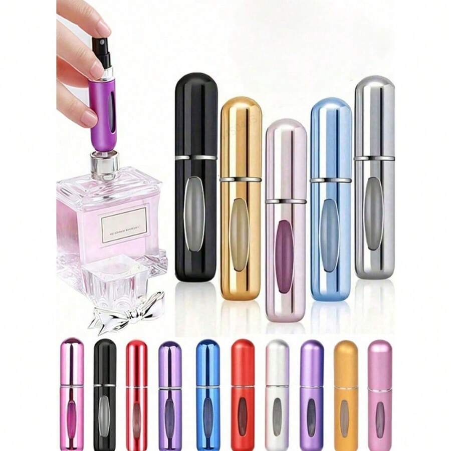 1Pc 5ML Perfume Refillable Bottle,Refillable Perfume Atomizer Bottle,Perfume Travel Spray Bottling Dispenser,Mini Portable Empty Liquid Container ,Travel Essentials ,Travel Organizer For Beach ,Summer Vacation Back To School - Màu Hoa hồng đỏ - Xem 1