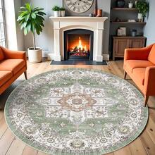 9x12 Area Rugs Living Room - Large Boho Stain-Resistant Rugs With Non-Slip Backing, Vintage Design Bedroom, Beige/Brown, Home Decor Floor - Sage - View 8