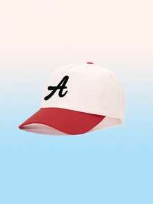 1pc Unisex Color-Blocked Letter A Embroidered Baseball Cap - Adjustable Perfect For Hiking, Mountaineering, Travel, And Outdoor Sports - A - View 16