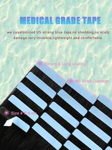 Tape In Hair Extensions Natural Black 100% Remy Human Straight Seamless Skin Weft Hair-Real Human Hair For Christmas Valentine's Day Birthday Gifts - Natural Black - View 3