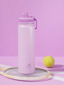 Powcan 26oz insulated stainless steel sports water bottle with spout and handle lid, wide-mouth bottle, double-wall stainless steel, leak-proof design, suitable for sports, outdoors, travel, school, and office - 淺紫色 - 查看 7