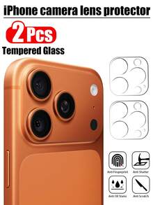 2 piezas Protector de pantalla de vidrio templado para lente de cámara compatible con iPhone 17 Pro Max/17/17Pro/17AIR/16PROMAX/16PRO/16PLUS/16/15PROMAX/15/14/13/12/11, dureza 9H, transparente de alta definición anti-arañazos para pantalla de cámara, sin burbujas, adecuado para IP 17 - transparente - Ver 21