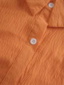 女士衬衫纯色日常休闲长袖主教袖衬衫领常规上衣日常拼布纽扣