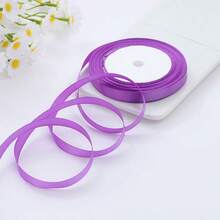 1 Roll Of 1cm/4cm Wide Satin Ribbon, DIY Hair Accessories, Cake Decorations, Gift Wrapping, - Lilac Purple - View 6