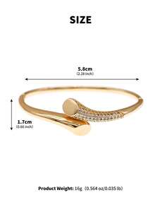 Punk Style Rhinestone Studded Bracelet, Cubic Zirconia Decor Stud Design Bracelet - Multicolor - View 23